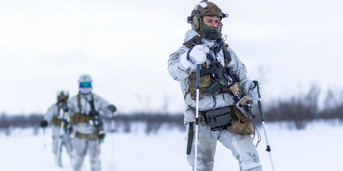 Us Army Special Forces Soldiers Assigned To 10Th Special Forces Group Move Out On Skis Into The Swedish Arctic On 23 February 20