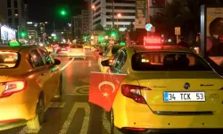 Taksiciler, Ankara'da düzenlenen terör saldırısını kınamak için konvoy yaptı