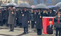 Atatürk'ün Edirne'ye gelişinin yıl dönümü yağmur altında kutlandı