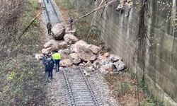 Heyelan nedeniyle demir yolu ulaşıma kapandı