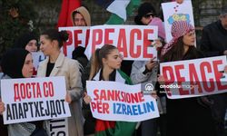 Üsküp’te Filistin protestosu düzenlendi