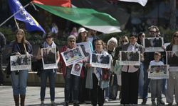 Saraybosna’da Filistinli esirlere destek gösterisi