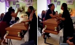 İki sevgili tabut başında kavga etti!