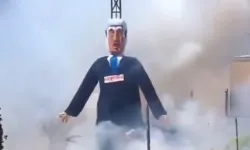 İspanya'da tepkiler büyüyor: Netanyahu'nun kuklası yakıldı!