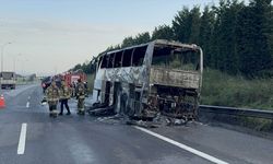 TEM Otoyolu'nda otobüste çıkan yangın söndürüldü