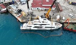 Sinop Limanı'nda batan lüks yat 7 günlük çalışmayla kurtarıldı