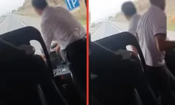 Pes dedirten görüntüler! Seyir halindeki otobüste şoför değiştirdiler