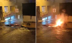 Beyoğlu'nda selin ardından elektrik kabloları alev aldı