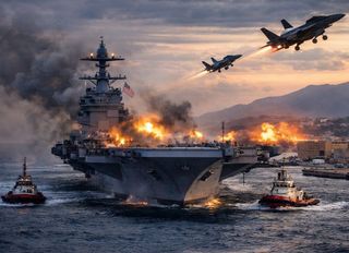 Hasar daha büyükmüş; USS Gerald Ford'un yeni görüntüleri ortaya çıktı