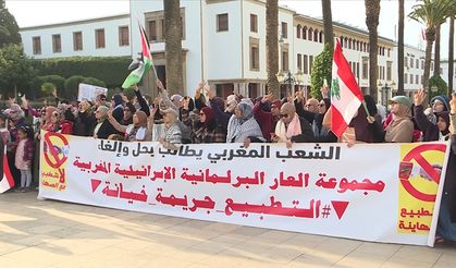 Fas'ta İsrail'in Gazze'ye saldırıları protesto edildi