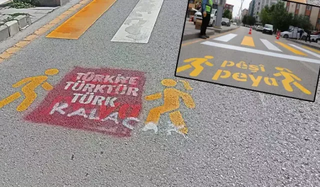 Kürtçe trafik uyarılarının üzerine 'Türkiye Türk'tür, Türk kalacak' yazısı yazdılar
