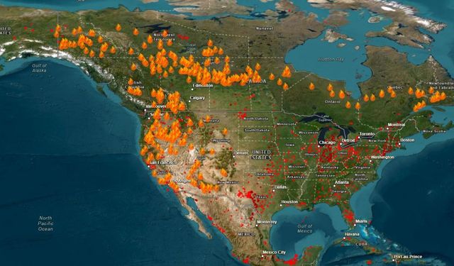 Kuzey Amerika kıtasında şiddetli orman yangınları