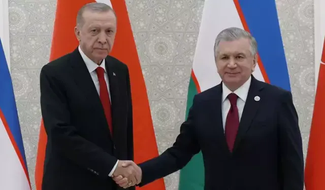 Cumhurbaşkanı Erdoğan, Özbekistanlı mevkidaşı Mirziyoyev ile görüştü