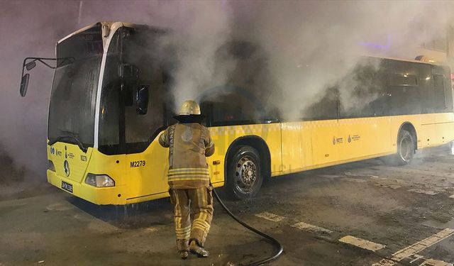 Başakşehir'de İETT otobüsünde yangın