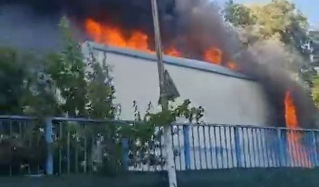Pendik'te İSKİ tesisinde yangın çıktı!