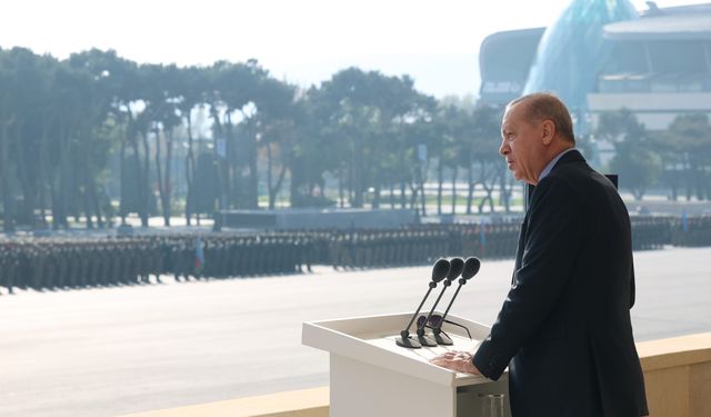 Erdoğan Azerbaycan'da: 'Karabağ Zaferi Türk dünyası için gurur'