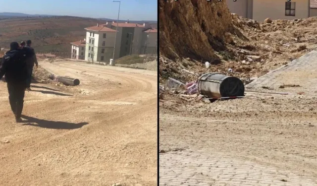 Gaziantep’e düşen balistik füzenin ilk görüntüleri!