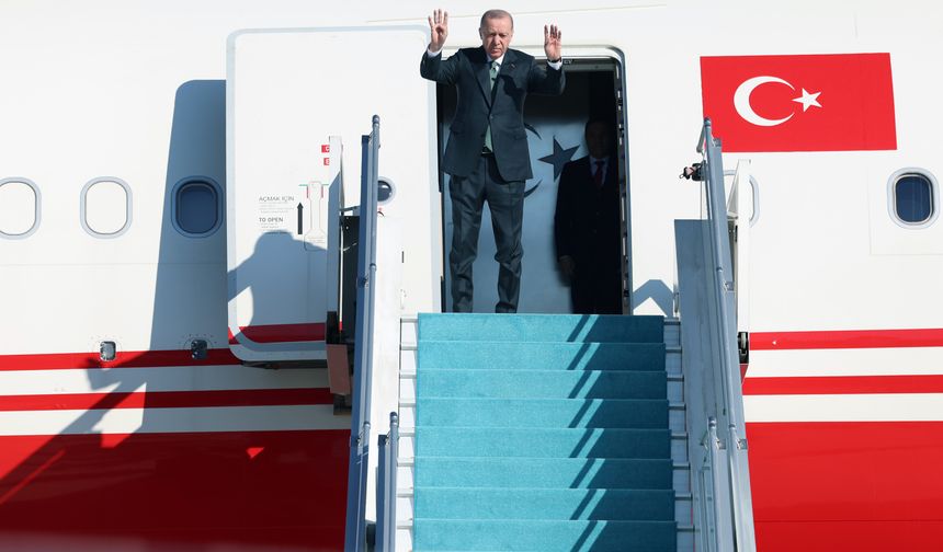 Erdoğan, havalimanı açılışı için Azerbaycan'a gitti
