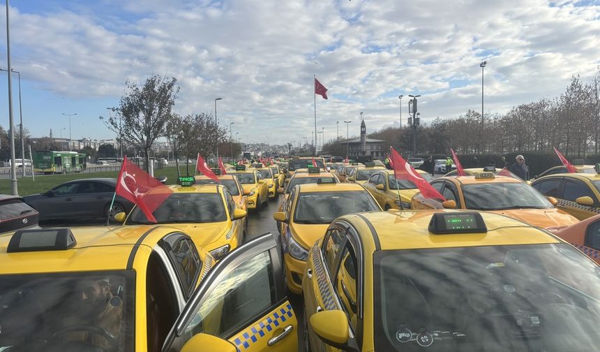 Taksicilerden korsan taşımacılığa karşı eylem